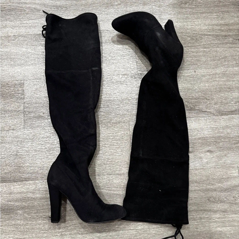 Steve Madden ”Gleemer” Black Suede Over-the-Knee Boots